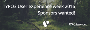 Read more about the article TYPO3 User eXperience Week 2016 – Sponsors wanted