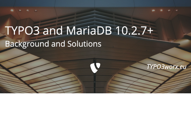 TYPO3 v8 and MariaDB 10.2.7+